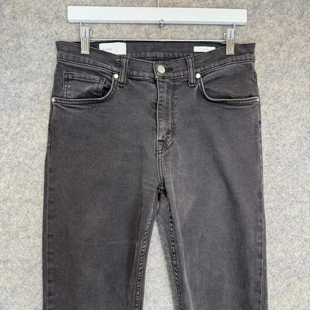 BLDWN Jeans Mens 31‎ Modern Slim 31x32 Dark Wash Black Denim Pants Smoke USA